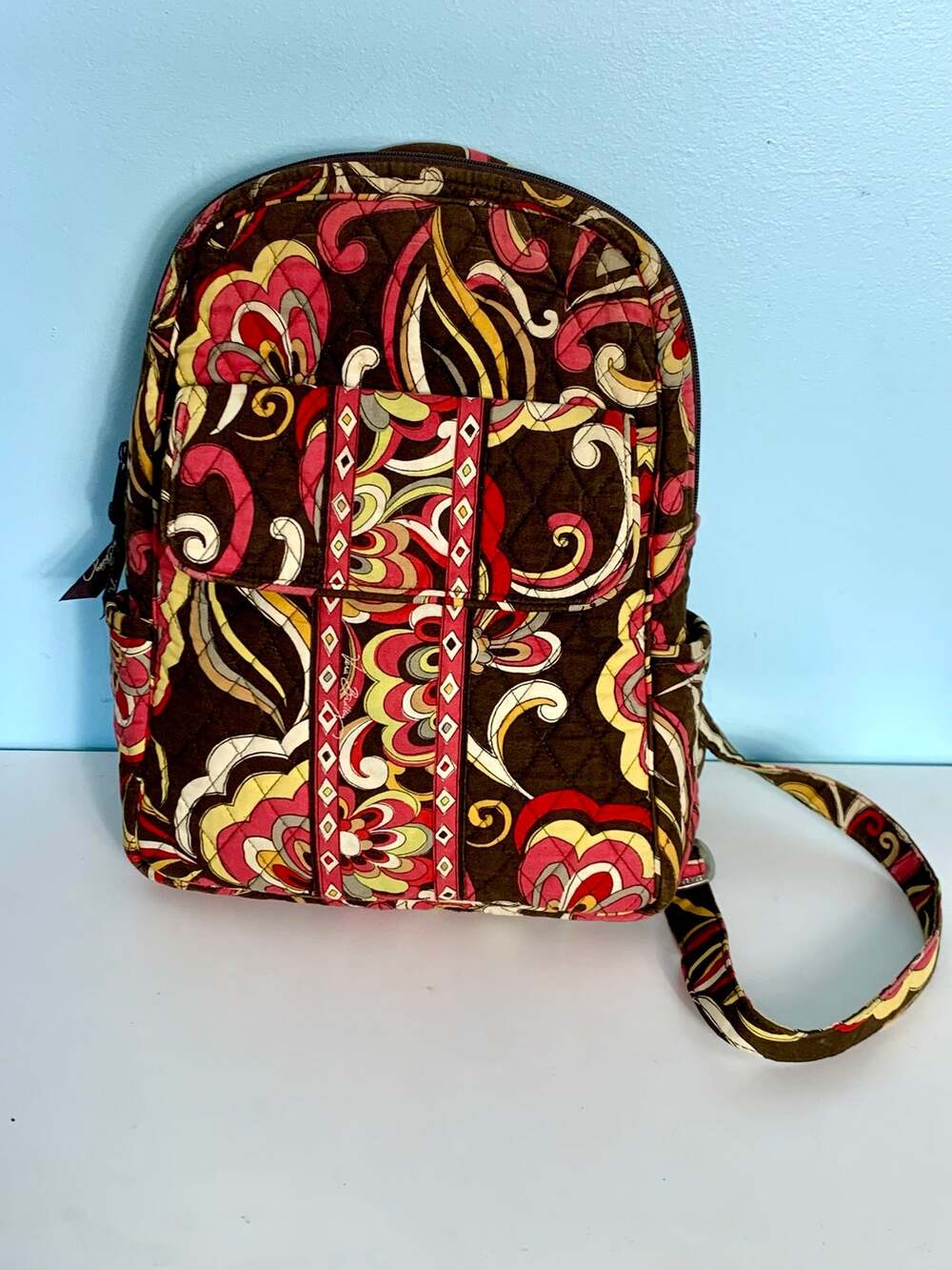 Vera Bradley Puccini Brown Paisley Print Backpack